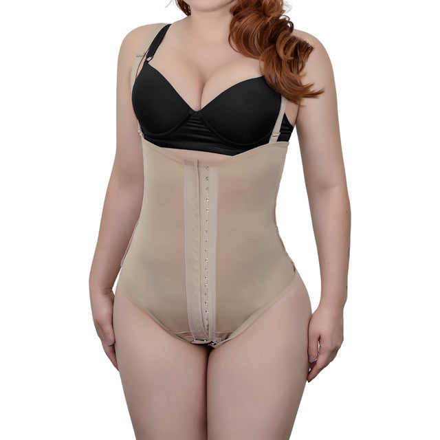 Cinta Modeladora Pós-Cirúrgica com Alças - Média Compressão e Ajuste Triplo com Colchetes