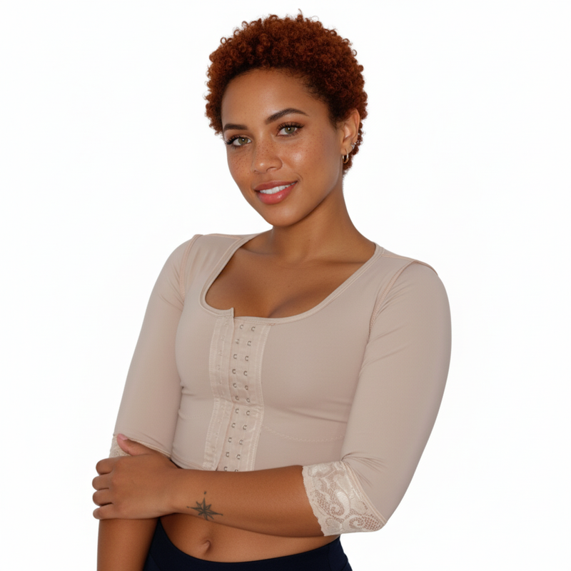 Cinta Cirúrgica Cropped 3/4 Braquioplastia, prótese de silicone/ redução mamaria