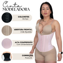 Cinta Abdominal Modeladora Mimodele – Alta Compressão Cetinete Duplo com 20 Barbatanas