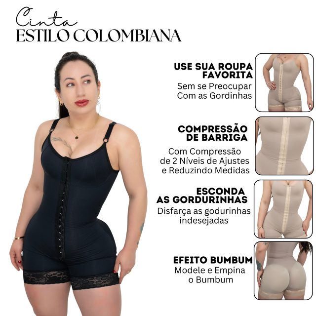 Cinta Modeladora e Pós-Cirúrgica Alta Compressão MiModele – Efeito Levanta Bumbum