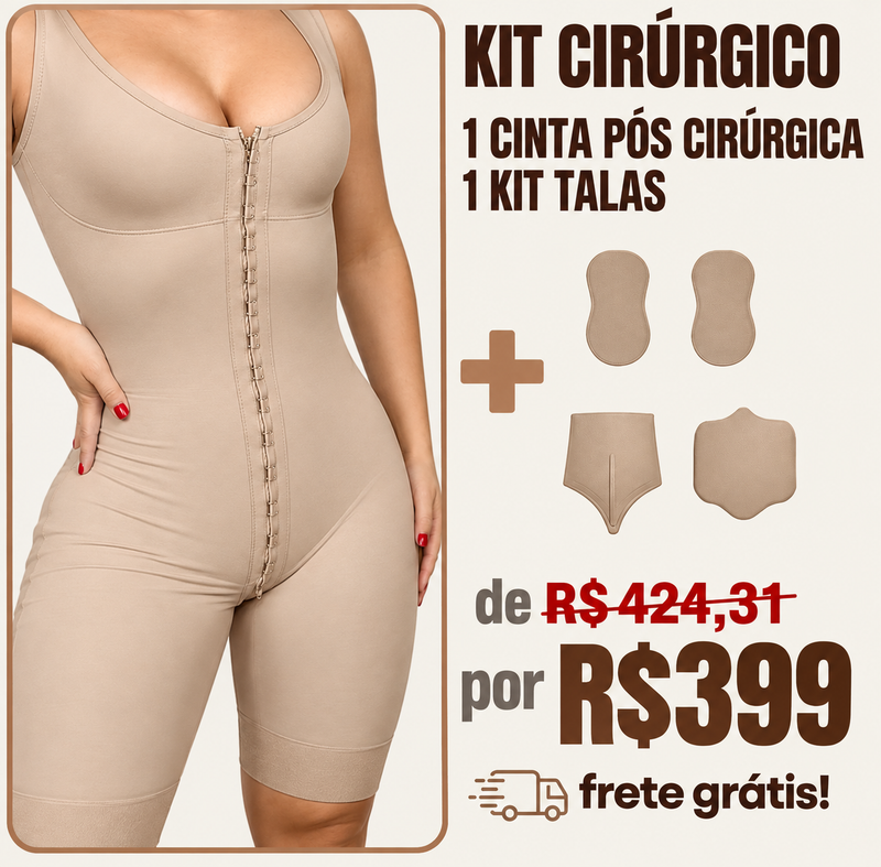 Kit Pós-Cirúrgico Mimodele – Cinta Modeladora Pós Cirúrgica + Kit Completo de Talas