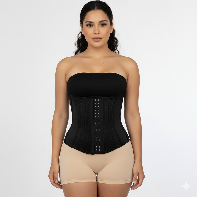 Cinta Abdominal Modeladora Mimodele – Alta Compressão Cetinete Duplo com 20 Barbatanas